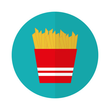 french fries fast food related emblem image vector illustration design 