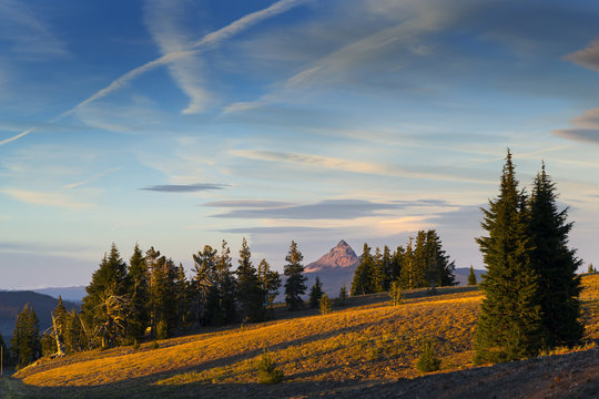 Mount Thielsen, or Big Cowhorn, is an extinct shield volcano in the Oregon High Cascades, near Mount Bailey.