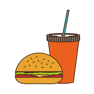 hamburger fast food related icon image vector illustration design 
