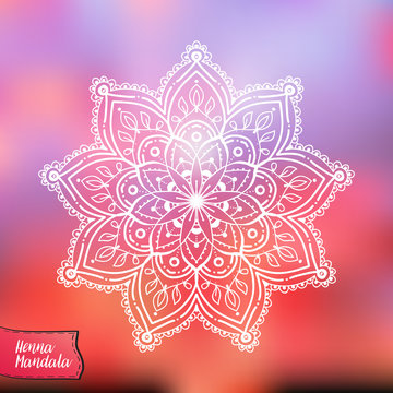 Decorative indian henna mandala. This illustration can be used a