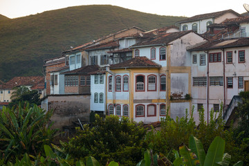 view of the house on the hill of the historical town Ouro Preto