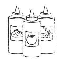 sauce bottle fast food related icon image vector illustration design 