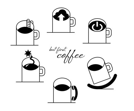 Funny situations with a cup of coffee