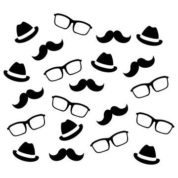 Mustaches glasses and hats icon vector illustration graphic design