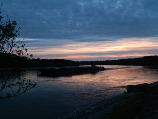 Fototapeta na wymiar Sunset at Danube river