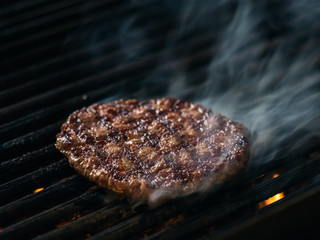 Grill meat steak on barbecue
