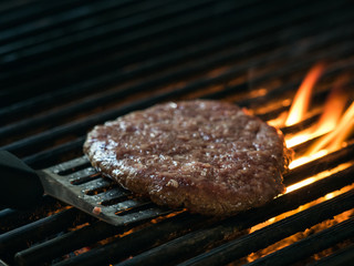 Grill meat steak on barbecue