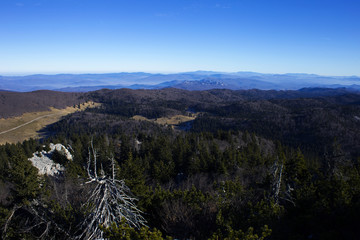 View from Mali Rajinac, highest peak of Norther Velebit, mountain in Croatia