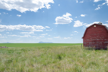 Weathered Old Red Barn prairie landscape