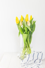 Bouquet of Beautiful flowers tulips for catalog on white background