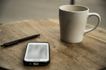 coffee and phone