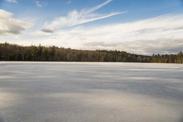view of an iced lake
