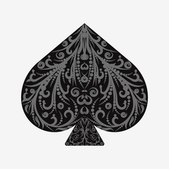 Suit spades card isolated on white