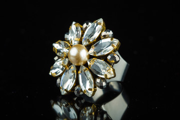 Diamond Ring in black background