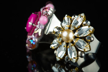 Diamond Ring in black background