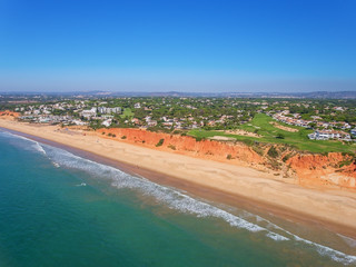 Aerial. Photo from the sky, golf courses Vale de Lobo.