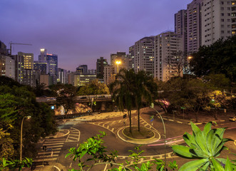 Brazil, State of Sao Paulo, City of Sao Paulo, Cityscape from the Mirante 9 de Julho.