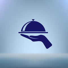 Hot proper meal plate vector icon