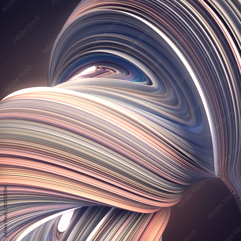 Leinwandbilder colored twisted shape. computer generated abstract geometric 3d render illustration
