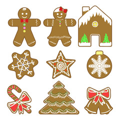 Set of different gingerbreads