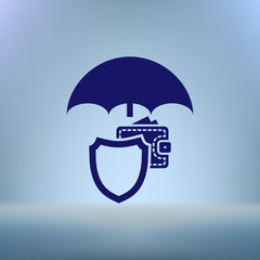 Wallet Protection Icon. Flat Design.