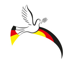 Obraz na płótnie Canvas Friedenstaube mit Flagge Deutschland_1.4