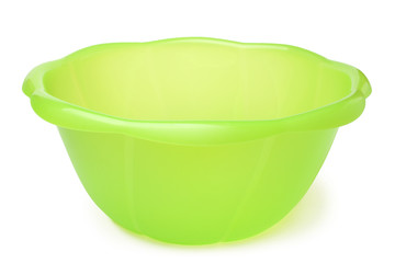 Green plastic wash bowl