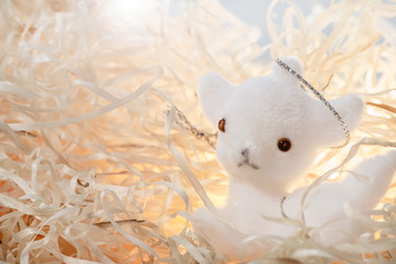 Christmas decorations lamb in manger