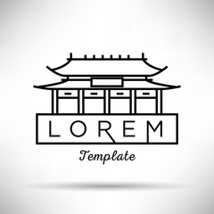 Asian Temple Minimal Sign Vector Design