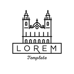 Church Minimal Sign Vector Design