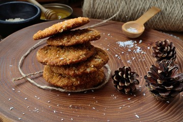 Homemade Oat Cookies with coconut flakes