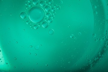 Oil droplets on water surface