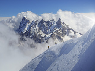 mountaineering on mont blanc mountain
