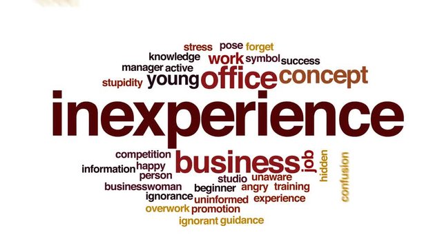 Inexperience animated word cloud.