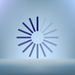 Obraz premium Flat paper cut style icon of refresh symbol