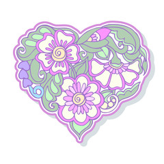 Love Heart fashion patch, badges, stripes, stickers. This illust