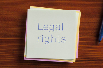 Legal rights written on a note