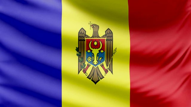 Realistic beautiful Moldova flag 4k