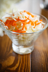 vegetarian salad with cabbage and carrots