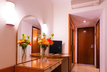 interior luxury apartment in hotel, comfortable classic living room