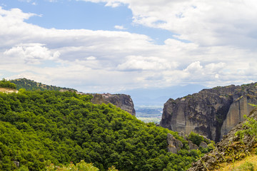 Fototapeta na wymiar Meteora monasteries, incredible sandstone rock formations. Greec