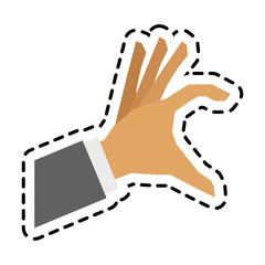 Human hand icon. Finger gesture palm and communication theme. Isolated design. Vector illustration