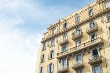 Detail of modernist residential building in Born, Barcelona, Spain