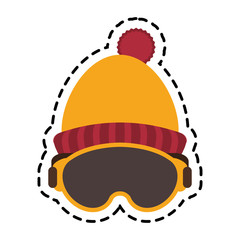 Hat and glasses icon. Winter cloth warm fashion and cold theme. Isolated design. Vector illustration