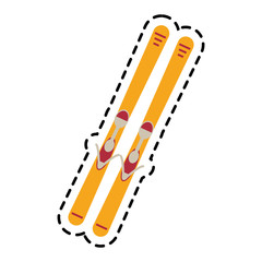 Skis icon. Winter sport hobby recreation equipment and activity theme. Isolated design. Vector illustration