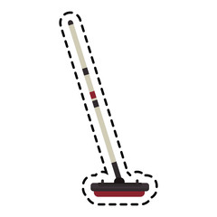Curling icon. Winter sport hobby recreation equipment and activity theme. Isolated design. Vector illustration