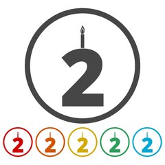 Burning birthday candles number 2