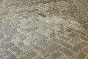 Old brown stone pavement background texture