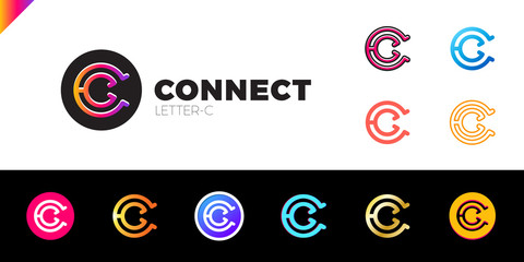 Letter C logo icon design template elements set or collection