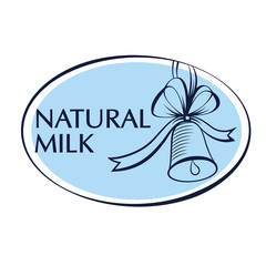 Natural milk icon bell